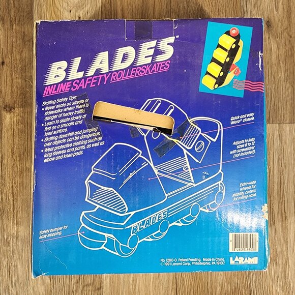 VTG 1991 Larame Blades Inline Safety Rollerskates Adjustable Size 6-12 Ages 4-7 - Picture 2 of 3